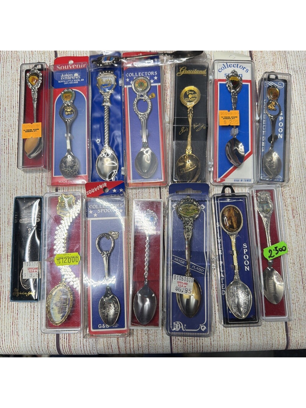 Collectible Souvenir Spoons Lot of 15 In Boxes Worldwide